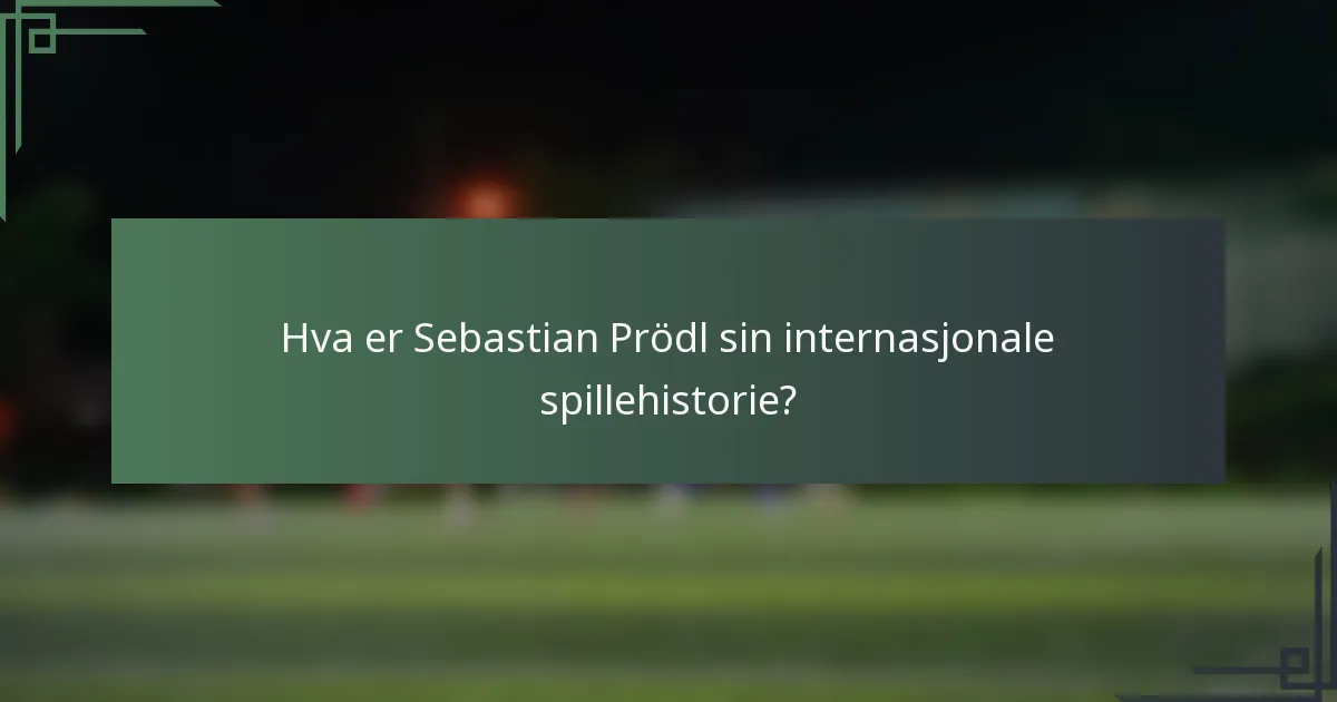 Hva er Sebastian Prödl sin internasjonale spillehistorie?