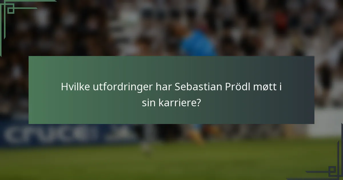 Hvilke utfordringer har Sebastian Prödl møtt i sin karriere?