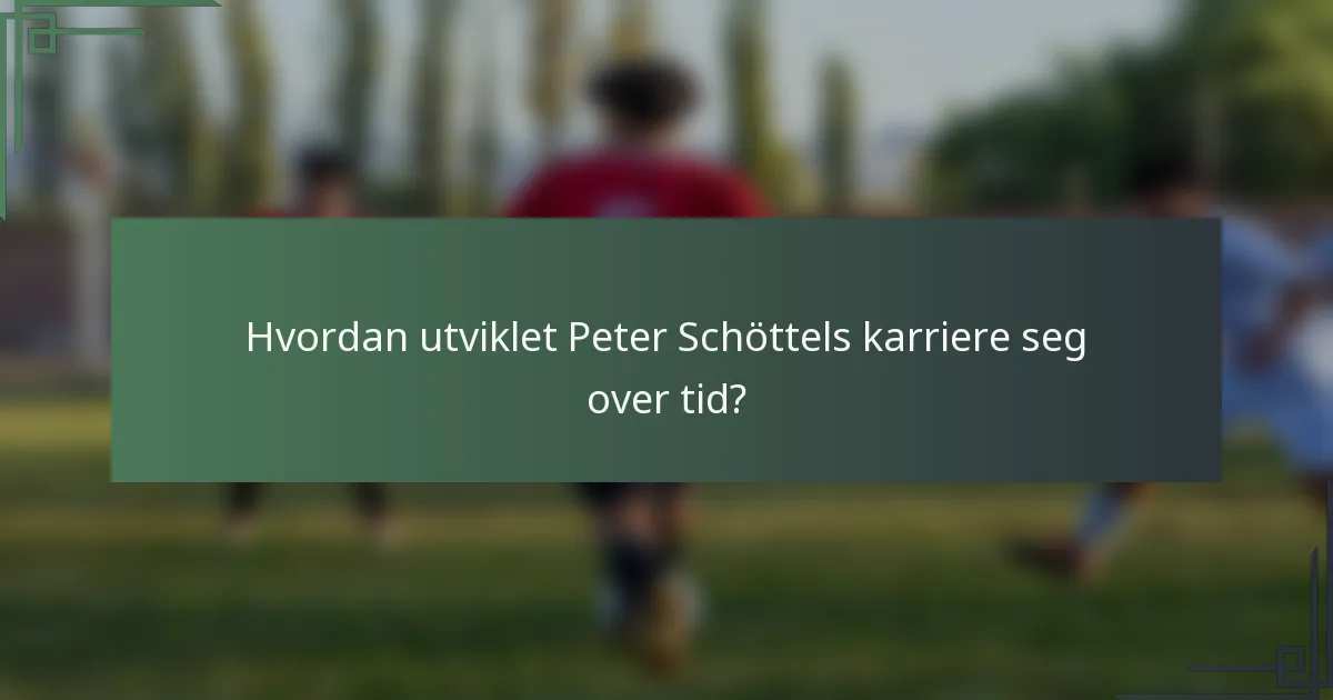 Hvordan utviklet Peter Schöttels karriere seg over tid?